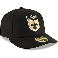 Men's New Era Black Orleans Saints Omaha Throwback Low Profile 59FIFTY Fitted Hat