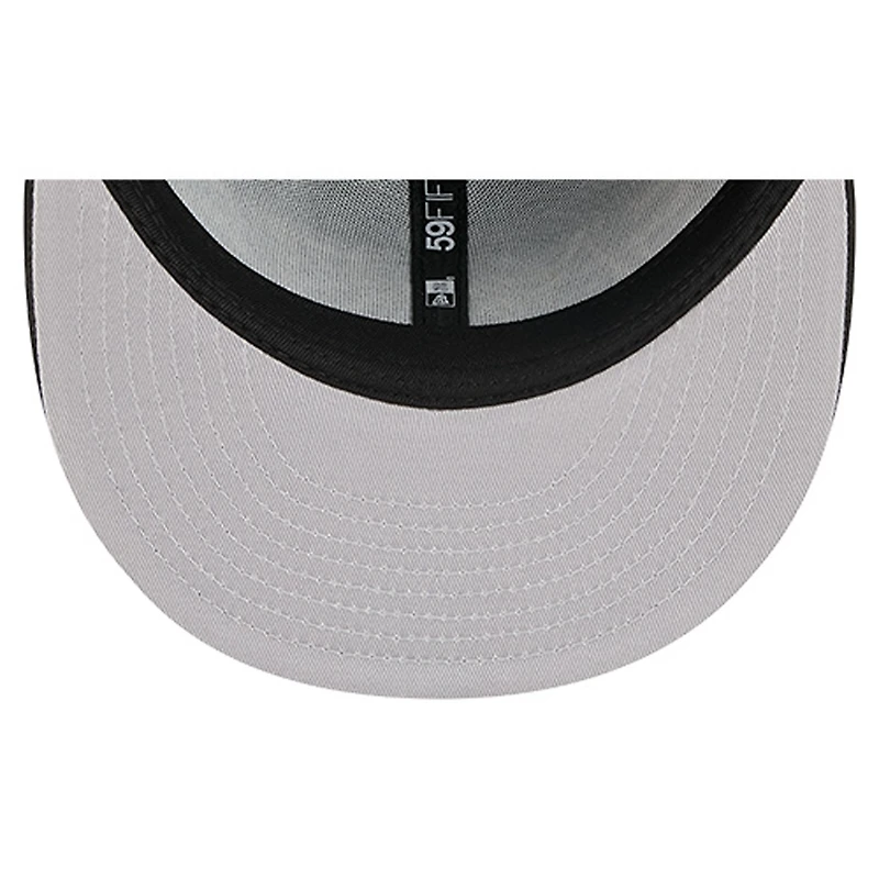 Men's New Era  Black Orleans Saints Overlap Wordmark 59FIFTY Fitted Hat