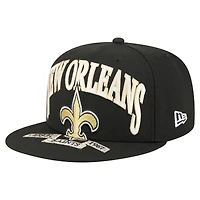 Men's New Era Black Orleans Saints  Oversized 59FIFTY Fitted Hat