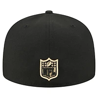 Men's New Era Black Orleans Saints  Oversized 59FIFTY Fitted Hat