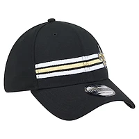 Men's New Era Black Orleans Saints Stripes 39THIRTY Flex Hat