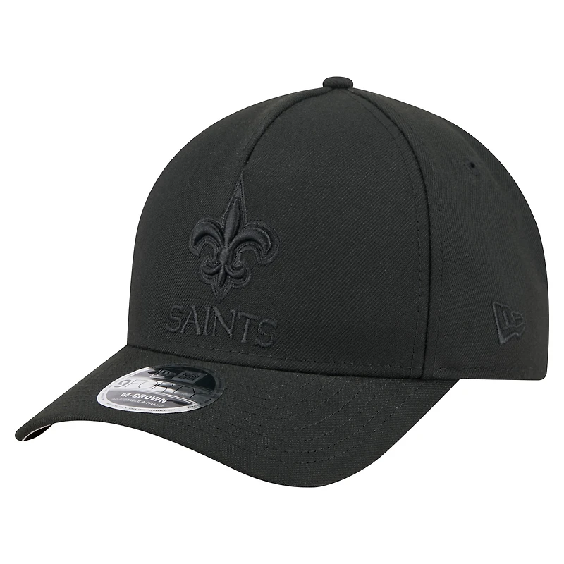 Casquette ajustable New Era noire New Orleans Saints Team Collection 9FORTY M-Crown A-Frame pour homme