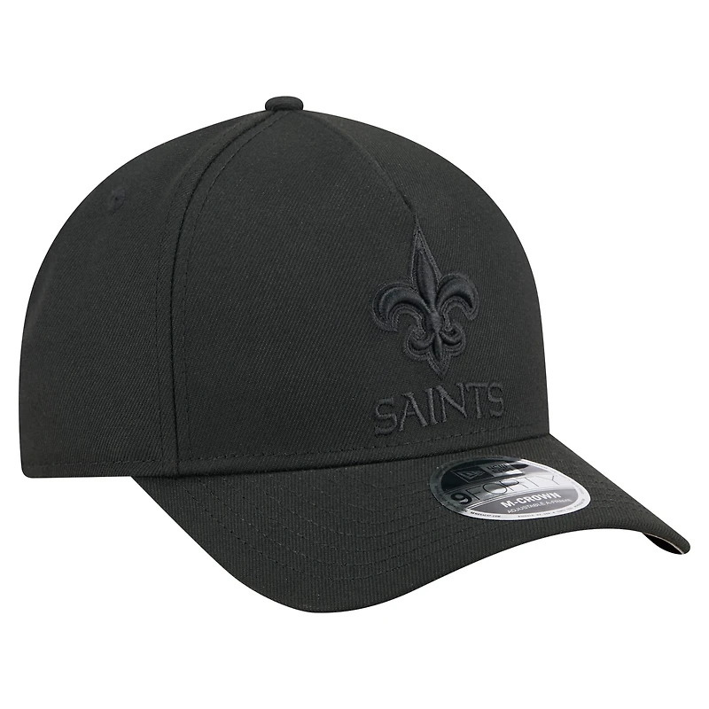 Casquette ajustable New Era noire New Orleans Saints Team Collection 9FORTY M-Crown A-Frame pour homme