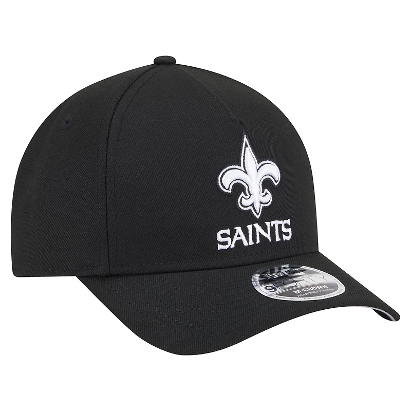 Men's New Era  Black New Orleans Saints Team Collection 9FORTY M-Crown A-Frame Adjustable Hat