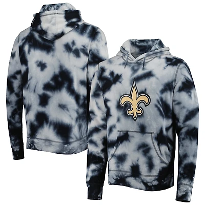 Men's New Era Black Orleans Saints Team Tie-Dye Pullover Hoodie