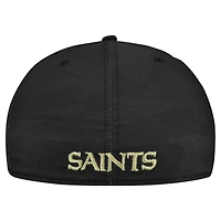 Casquette extensible New Era 39THIRTY noire à motif camouflage ton sur des Saints de la Nouvelle-Orléans pour homme