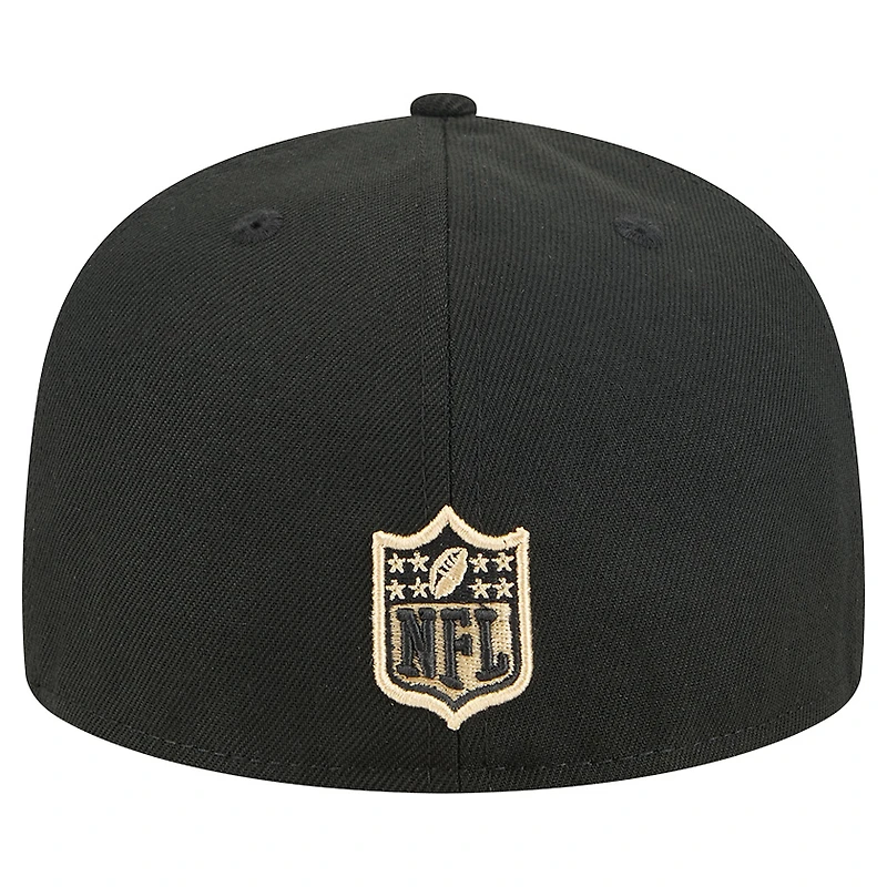 Men's New Era Black Orleans Saints Tri-Hit 59FIFTY Fitted Hat