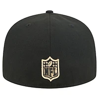 Casquette ajustée New Era noire Orleans Saints Tri-Hit 59FIFTY pour homme