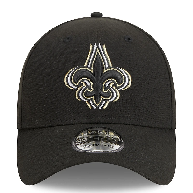 Casquette flexible 39THIRTY triple contour New Era Orleans Saints pour hommes noire