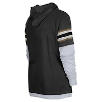 T-shirt à capuche manches longues Twofer New Era pour homme, noir, Orleans Saints