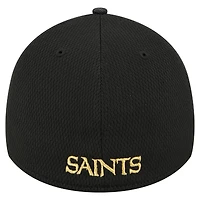 Men's New Era Black Orleans Saints Visor Hit 39THIRTY Flex Hat
