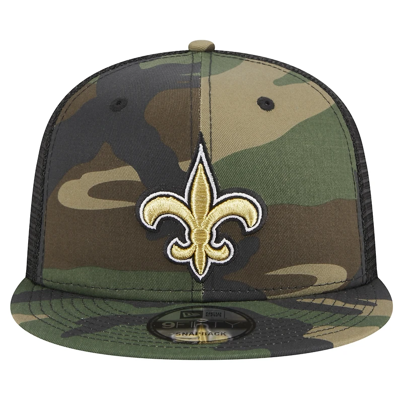 Casquette snapback New Era Camo New Orleans Saints Main Trucker 9FIFTY pour homme