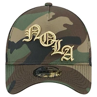 Casquette ajustable New Era Camo New Orleans Saints Mystic Camo A-Frame 9FORTY pour homme