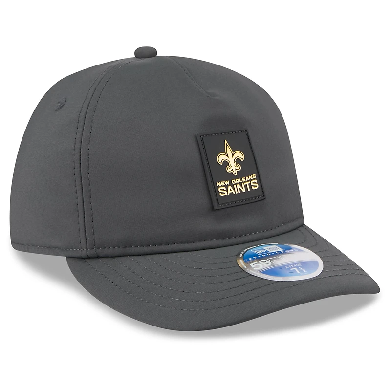 Casquette ajustée New Era 59FIFTY anthracite Orleans Saints 2025 Sideline Retro Crown pour homme