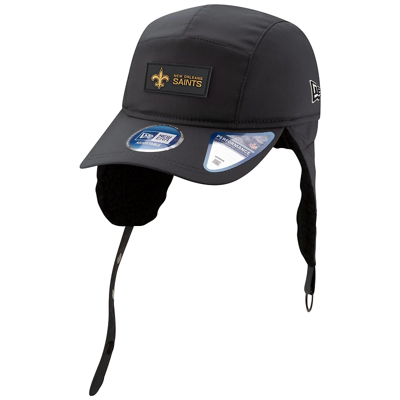 Men's New Era Charcoal New Orleans Saints 2025 Sideline Cold Weather Runner Dog Ear Adjustable Hat