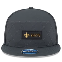 Men's New Era Charcoal New Orleans Saints 2025 Sideline Cold Weather Split Panel 9FIFTY Snapback Hat