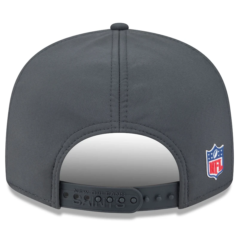 Men's New Era Charcoal New Orleans Saints 2025 Sideline Cold Weather Split Panel 9FIFTY Snapback Hat