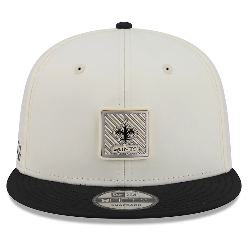 Men's New Era Cream/Black New Orleans Saints 2026 NFL Training Camp 9FIFTY Snapback Hat