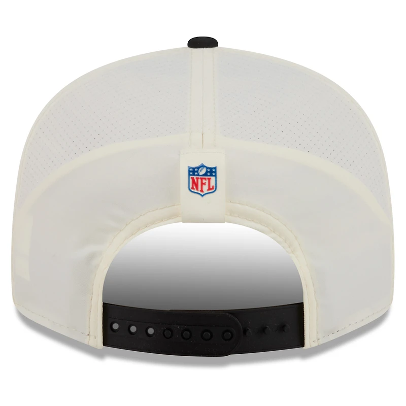 Casquette snapback New Era crème/noire pour homme, New Orleans Saints, camp d'entraînement NFL 2026, modèle 9FIFTY