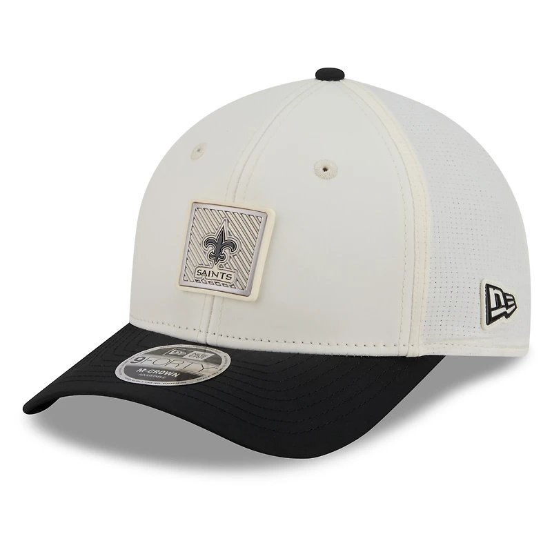 Men's New Era Cream/Black New Orleans Saints 2026 NFL Training Camp 9FORTY Adjustable Hat