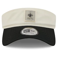 Casquette New Era crème/noire pour homme, modèle New Orleans Saints, camp d'entraînement NFL 2026, visière ajustable