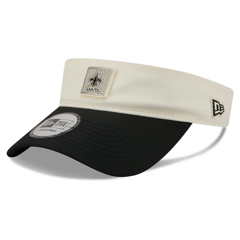 Men's New Era Cream/Black New Orleans Saints 2026 NFL Training Camp Adjustable Visor