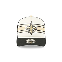 Men's New Era  Cream/Black New Orleans Saints Banner A-Frame 9FIFTY Trucker Snapback Hat