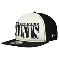 Casquette New Era 9FIFTY Snapback à découpes crème/noire New Orleans Saints pour homme