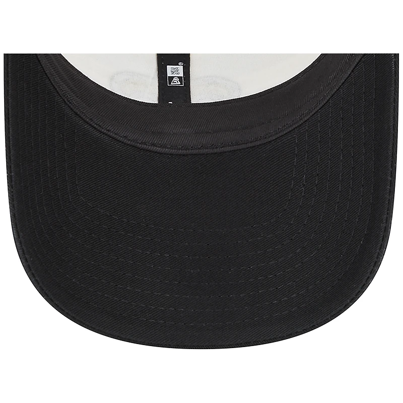 Men's New Era Cream/Black New Orleans Saints Team Stripe Trucker 9FORTY Snapback Hat
