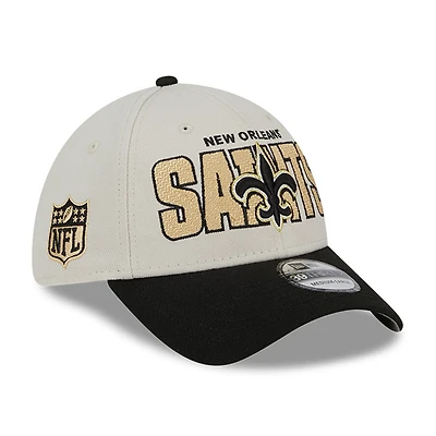 Casquette New Era Flex crème pour homme, édition spéciale Orleans Saints 2023 NFL Draft 39THIRTY