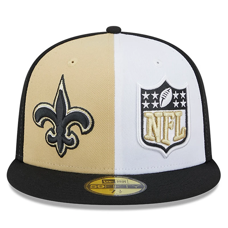 Men's New Era Gold/Black Orleans Saints 2023 Sideline 59FIFTY Fitted Hat