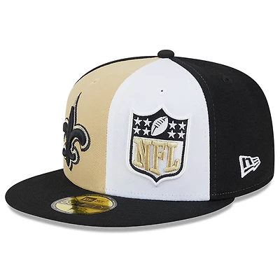 Men's New Era Gold/Black Orleans Saints 2023 Sideline 59FIFTY Fitted Hat