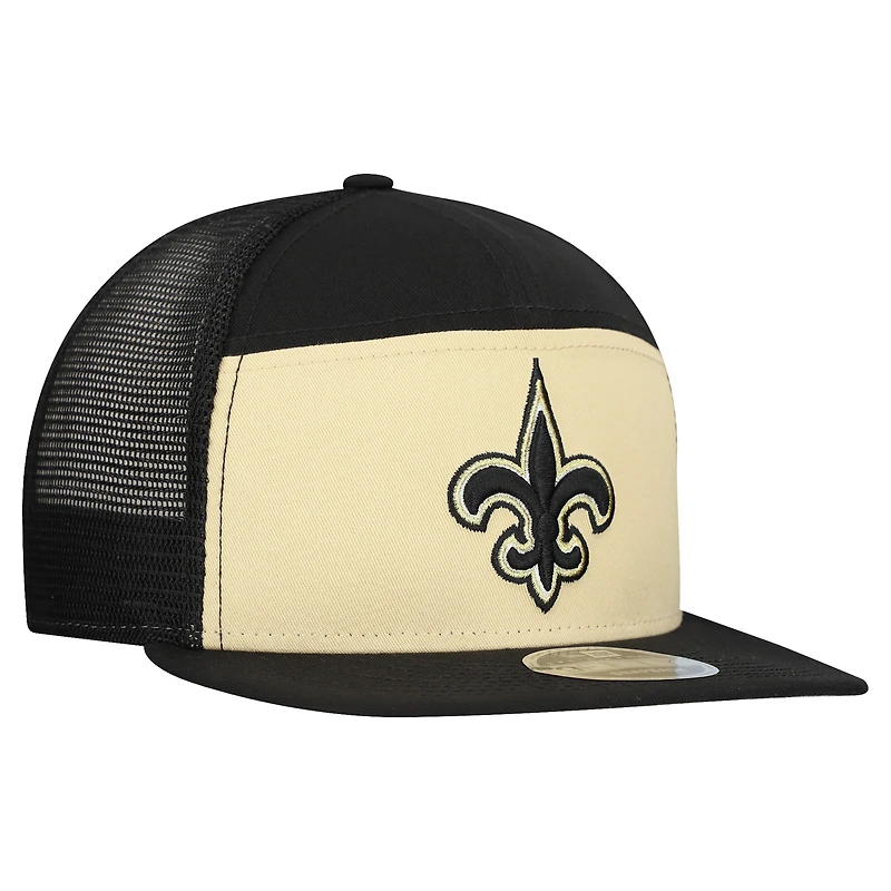 Casquette snapback New Era 9FIFTY pour homme, couleur or/noir, New Orleans Saints