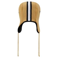 Men's New Era Gold New Orleans Saints Helmet Head Trapper Knit Hat