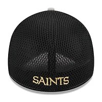 Men's New Era Gray/Black Orleans Saints  Pipe 39THIRTY Flex Hat