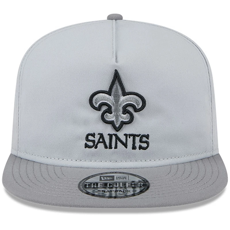 Casquette Snapback New Era New Orleans Saints 2024 NFL Training Camp Golfer pour homme, grise
