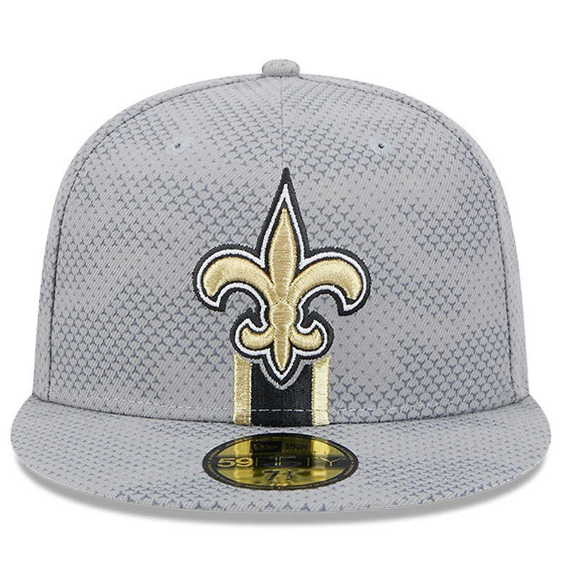 Casquette ajustée 59FIFTY New Orleans Saints 2024 Sideline Era pour homme, grise