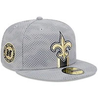Casquette ajustée 59FIFTY New Orleans Saints 2024 Sideline Era pour homme, grise