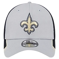 Casquette 39THIRTY Flex grise New Era pour homme avec visière active Orleans Saints