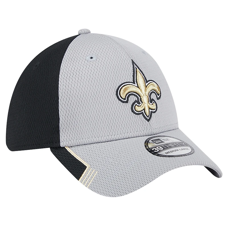 Casquette 39THIRTY Flex grise New Era pour homme avec visière active Orleans Saints