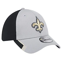 Casquette 39THIRTY Flex grise New Era pour homme avec visière active Orleans Saints