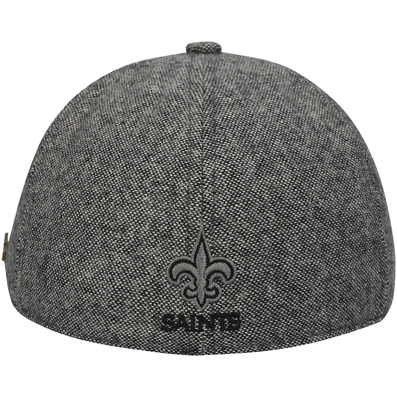Casquette ajustée New Era grise pour homme, modèle Peaky Duckbill des Saints de la Nouvelle-Orléans