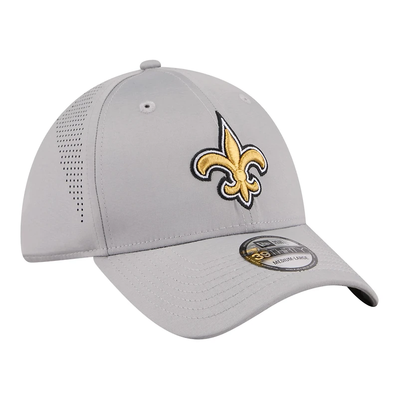 Men's New Era  Gray Orleans Saints Perforated 39THIRTY Flex Hat