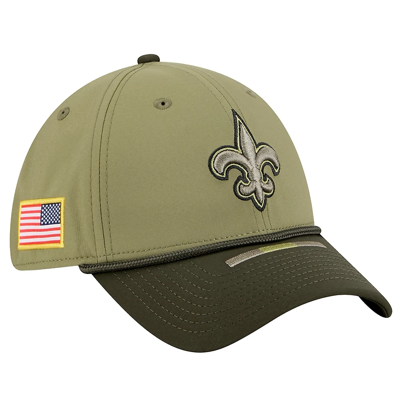 Men's New Era Green Orleans Saints 2025 Salute to Service 39THIRTY Flex Hat