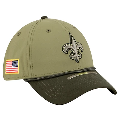 Casquette New Era 39THIRTY Flex verte Orleans Saints 2025 Salute to Service pour homme