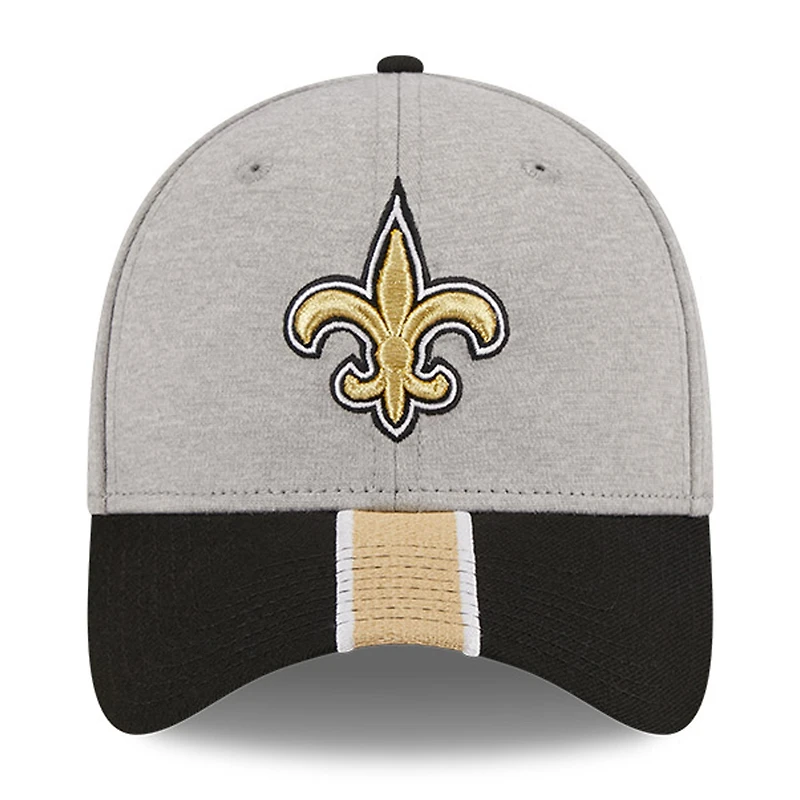 Casquette flexible 39THIRTY rayée New Orleans Saints Era gris chiné/noir pour hommes
