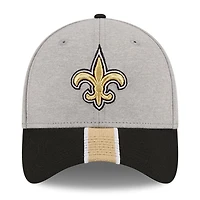 Casquette flexible 39THIRTY rayée New Orleans Saints Era gris chiné/noir pour hommes