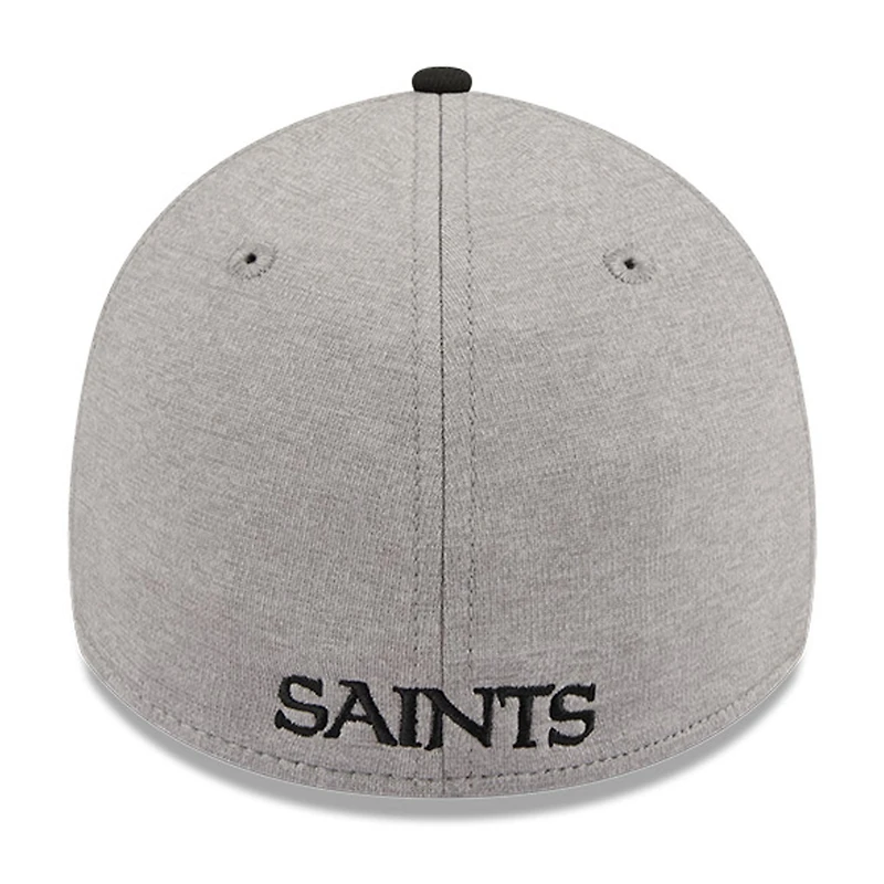 Casquette flexible 39THIRTY rayée New Orleans Saints Era gris chiné/noir pour hommes