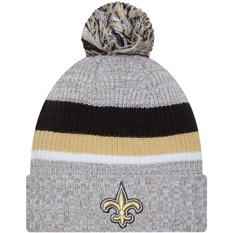 Men's New Era Heather Gray New Orleans Saints Cuffed Knit Hat with Pom