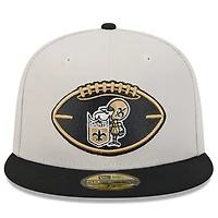 Men's New Era Stone/Black Orleans Saints 2024 Sideline Historic 59FIFTY Fitted Hat